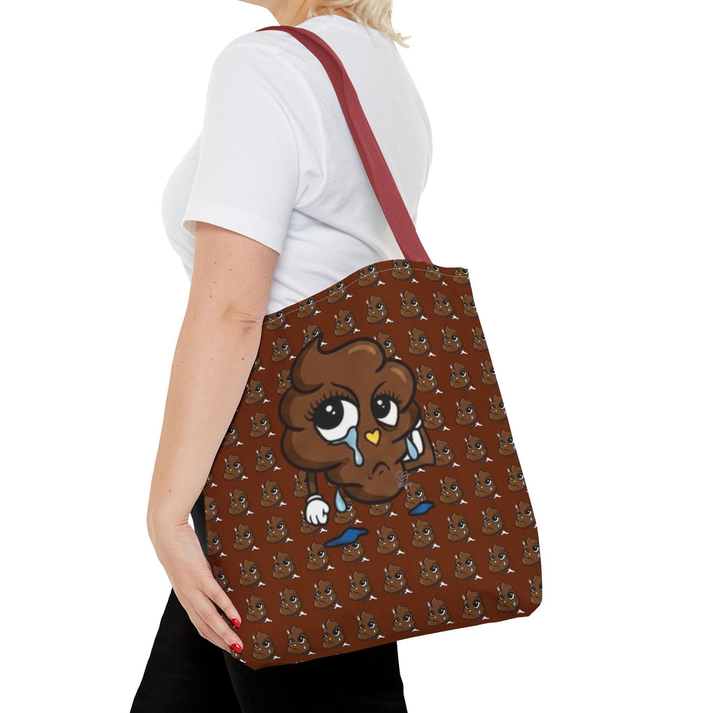 Glizzee Cute Poop Character Tote Bag | All Over Print Cartoon Pattern by GT Artland