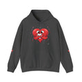 Graphic Heart Unisex Heavy Blend Hooded Sweatshirt | Red Heart Cartoon Sweatshirt