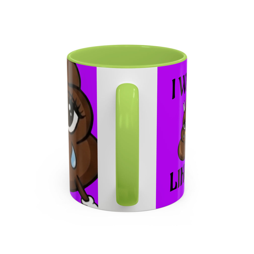 Sad Poop Emoji Accent Coffee Mug (11/15oz) — Funny Cute Kawaii Tearful Poop Design by GT Artland