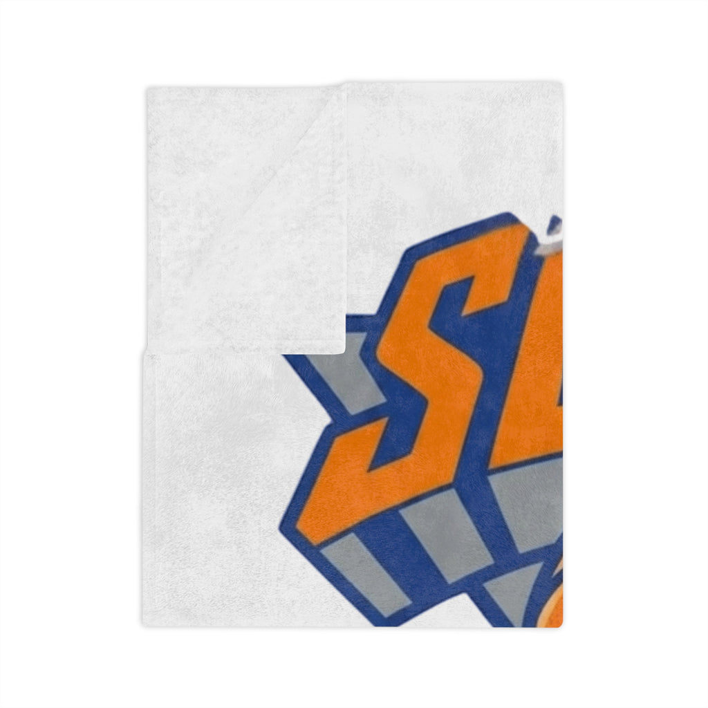 Dripping Basketball Swag Velveteen Blanket | Sports Logo Throw by GT Artland