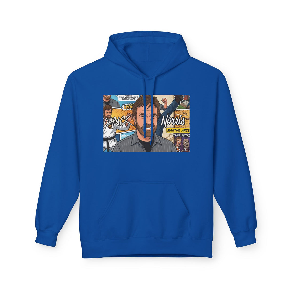 Chuck Norris Portrait Hoodie | Martial Arts Comic Illustration by GT Artland