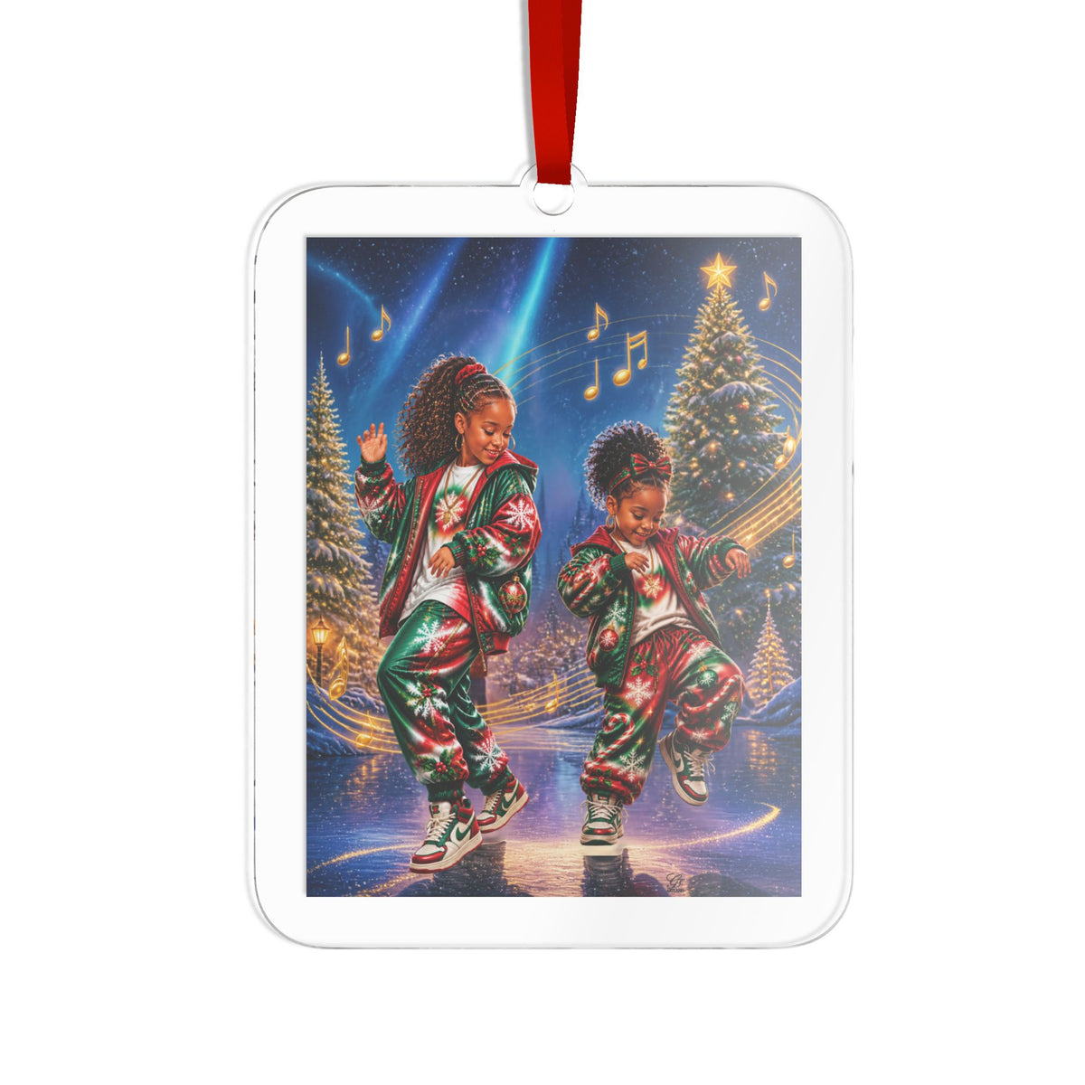 Christmas Dance Sisters Custom Acrylic Ornament