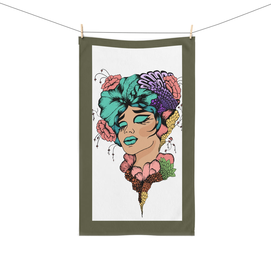 Tropical Floral Seashell Beauty Hand Towel