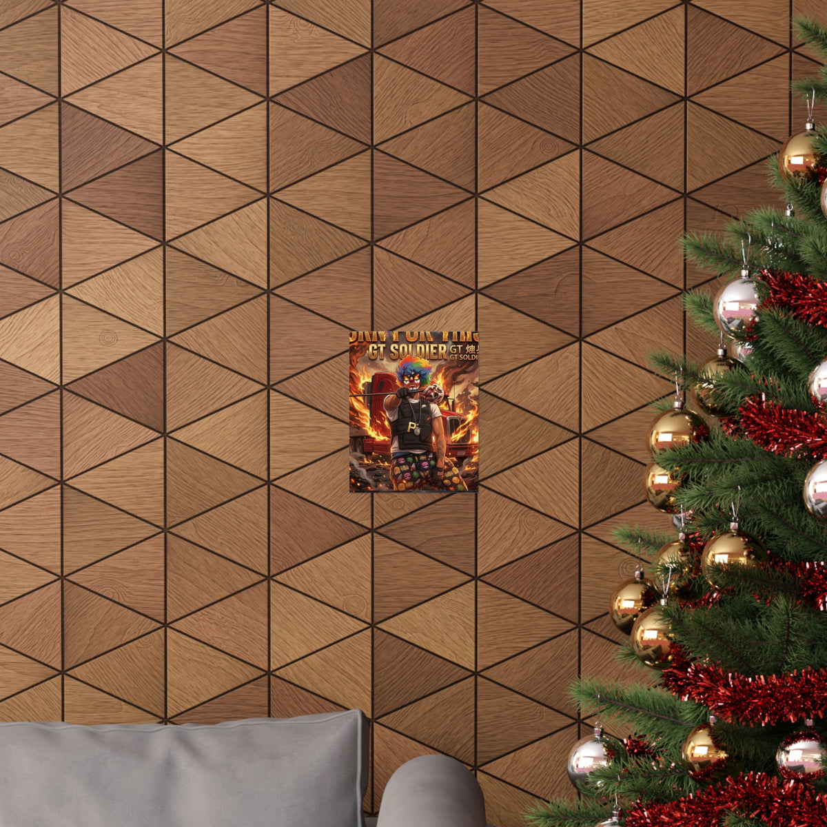 GT Soldier Clown Poster — Fiery Gamer Art Matte Vertical Print by GT Artland