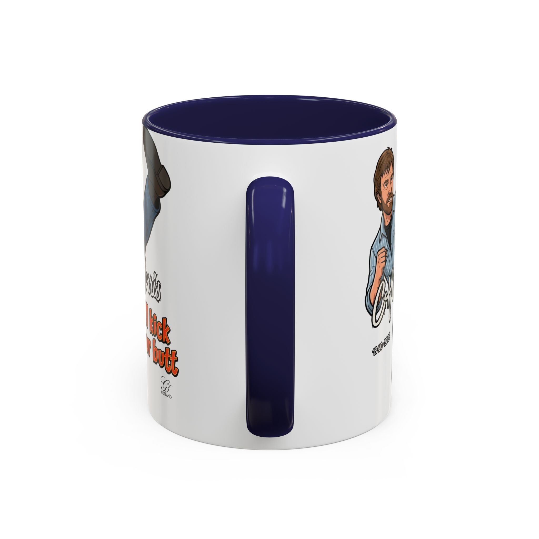 Martial Arts Chuck Norris Kick Butt Humor Character Mug | Accent Coffee Mug by GT Artland