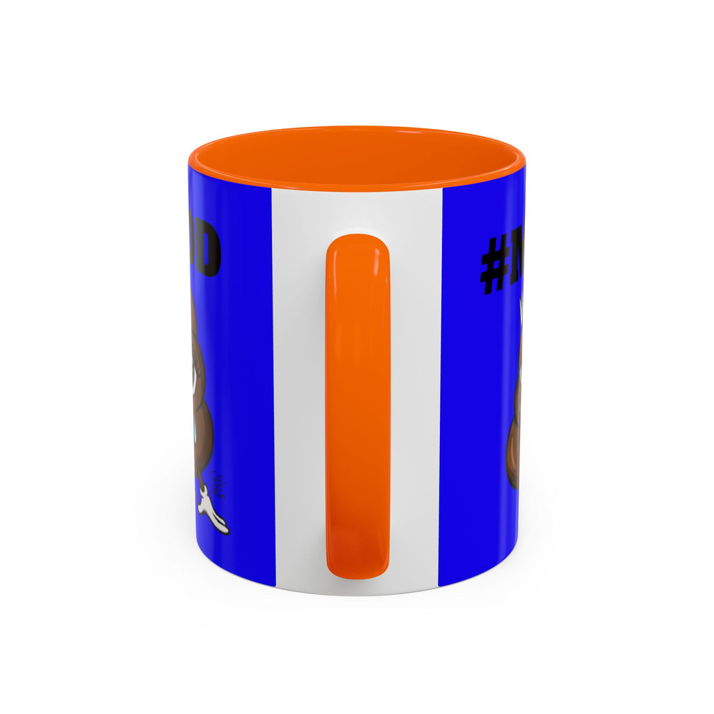 #MOOD Poop Emoji Retro Blue Accent Coffee Mug – Funny Blue 11/15oz Gift by GT Artland