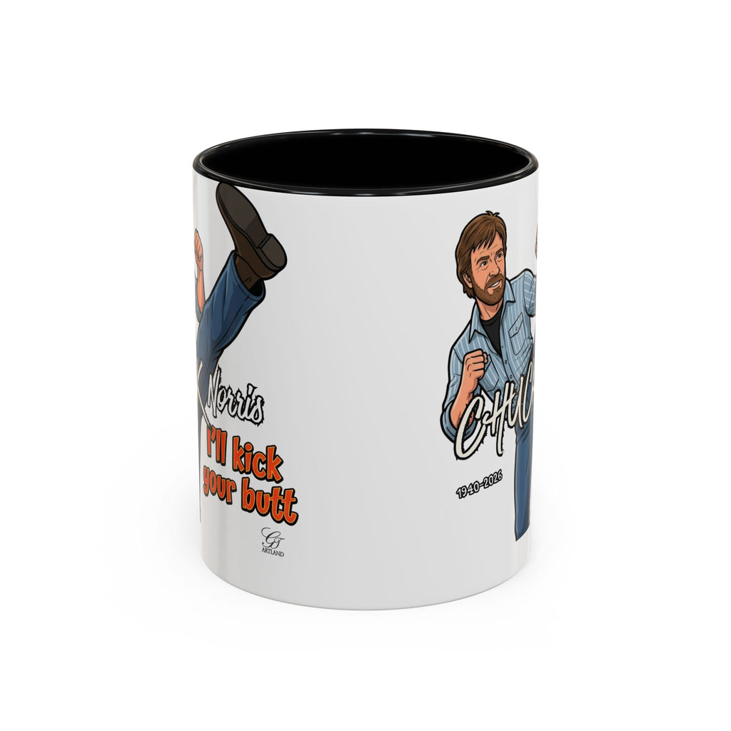 Martial Arts Chuck Norris Kick Butt Humor Character Mug | Accent Coffee Mug by GT Artland