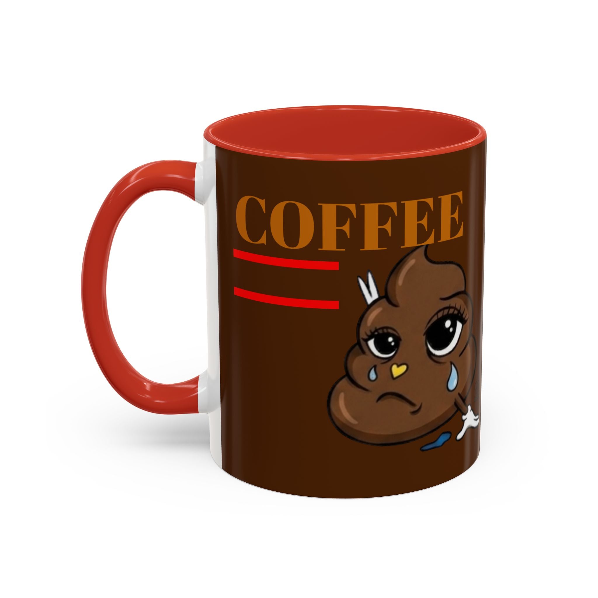 Coffee Mug — Cute Crying Poop Character "Coffee = Pooo" Accent Ceramic Mug by GT Artland
