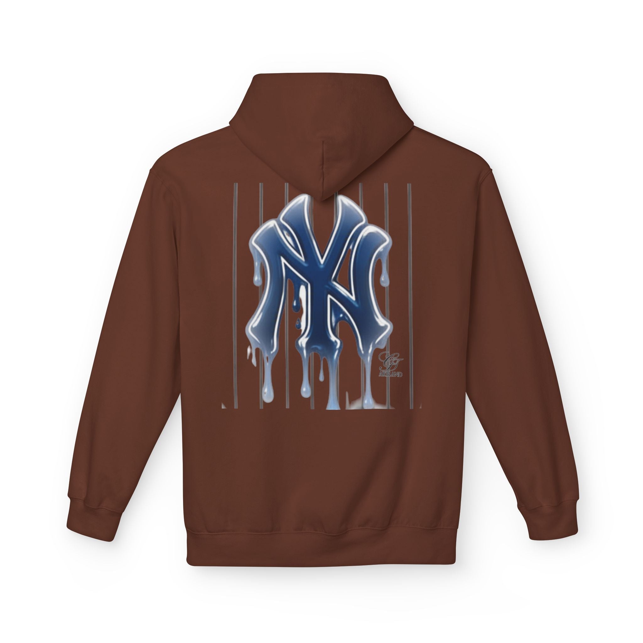 Dripping NY Fan Gear Logo Hoodie | Baseball Pinstripe Streetwear by GT Artland