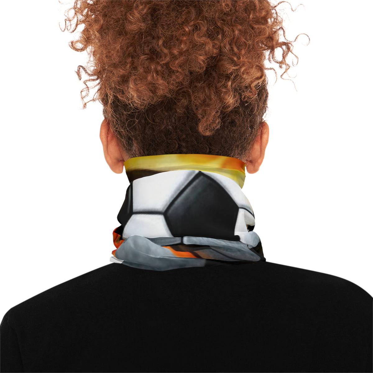 Flaming Soccer Ball Neck Gaiter | Football Fire Scarf Mask by GT Artland