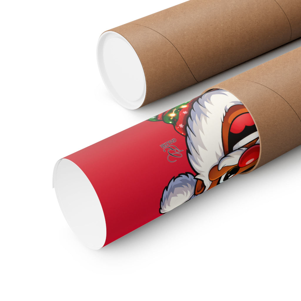 Word It Your Way  Ebony Santa Christmas Matte Vertical Poster by GT Artland