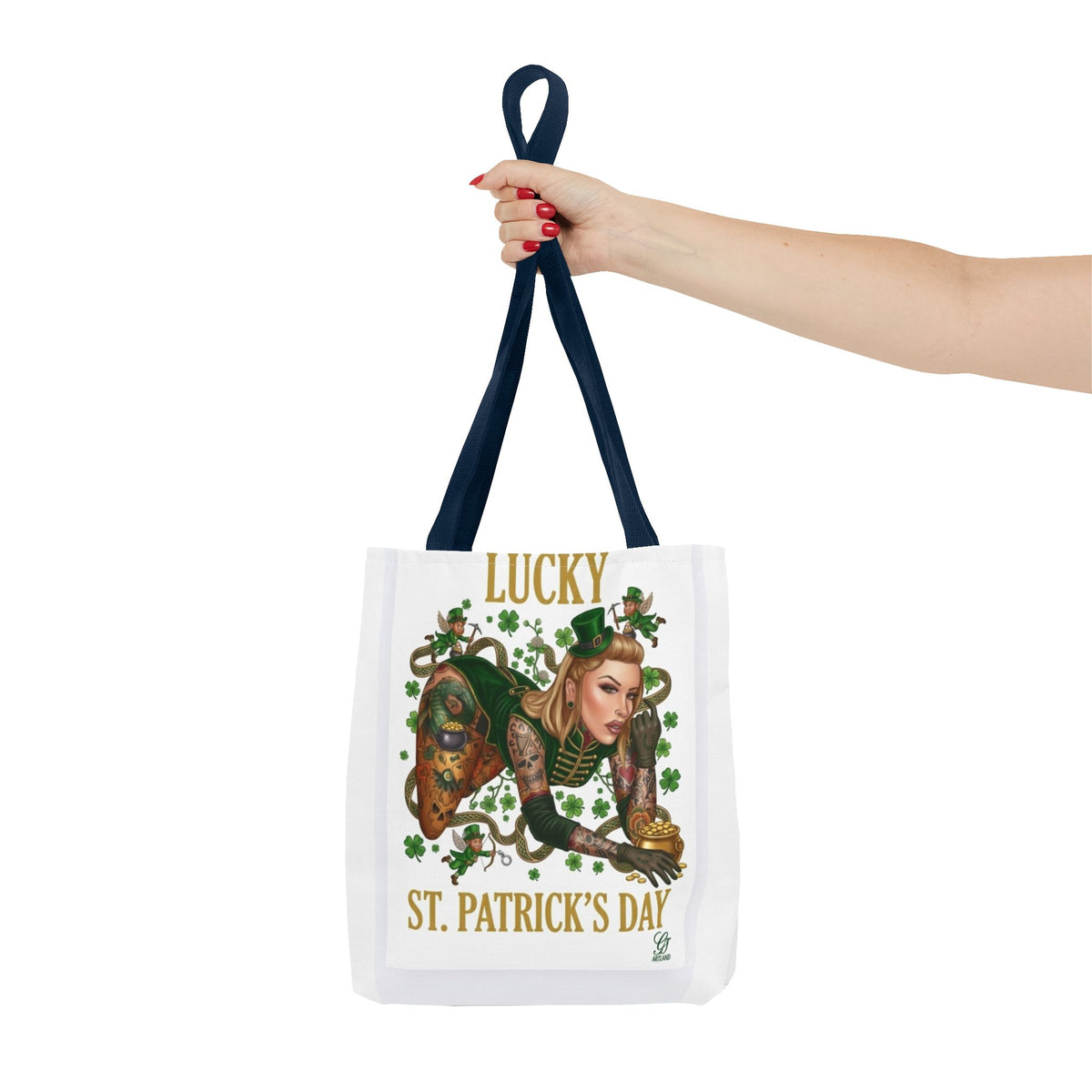 "Lucky" St Patrick's Day Tattoo Hot Sexy Vixen Designer Tote Bag by GT Artland