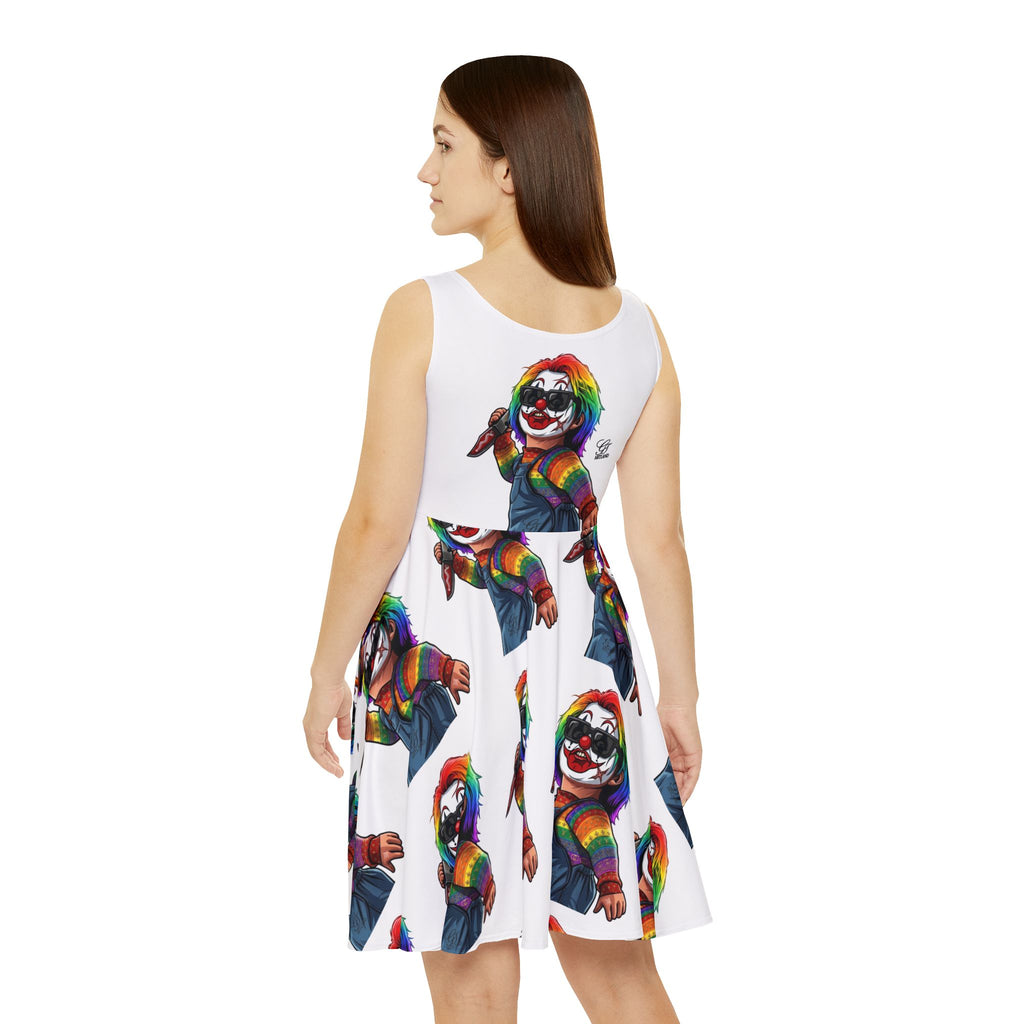 Rainbow Psycho Slasher Halloween Dark Horror Skater Dress by GT Artland