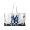 Graffiti NY Drip Logo Weekender Bag | Pinstripe City Skyline by GT Artland