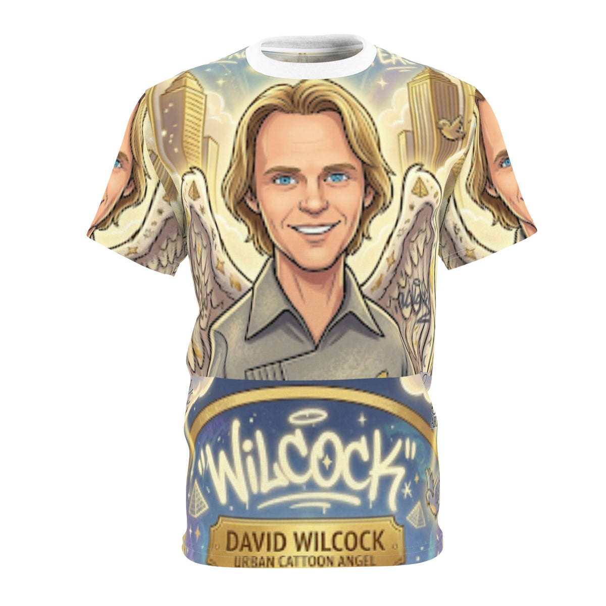 Dave Wilcock Cartoon Angel Cut & Sew T-Shirt by GT Artland