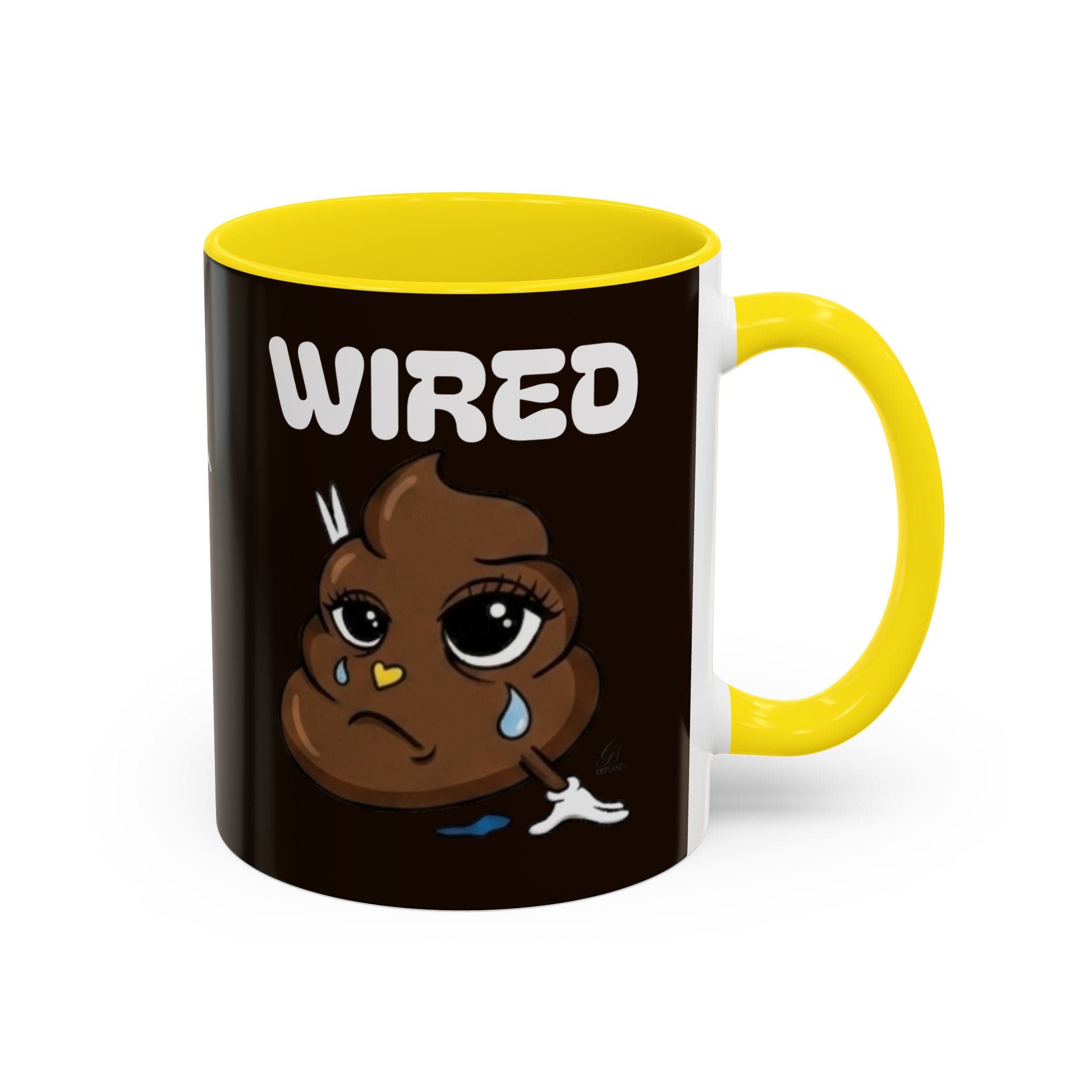 Coffee Mug - "Wired" Cute Poop Emoticon Design (11/15 oz) by GT Artland
