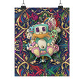 Cute Robot Poon Designer Poster | Matte Vertical Poster, Colorful Floral Pattern by GT Artland