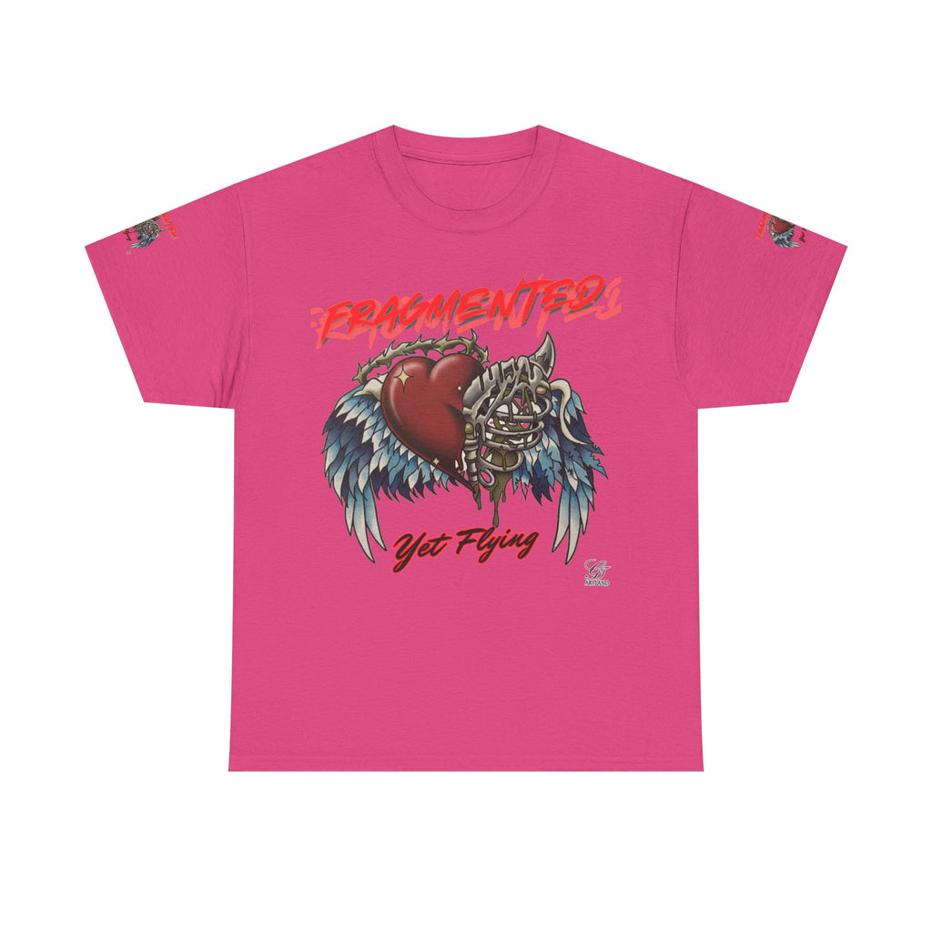 Fragmented Heart Wings tee | Broken Heart with Wings graphic