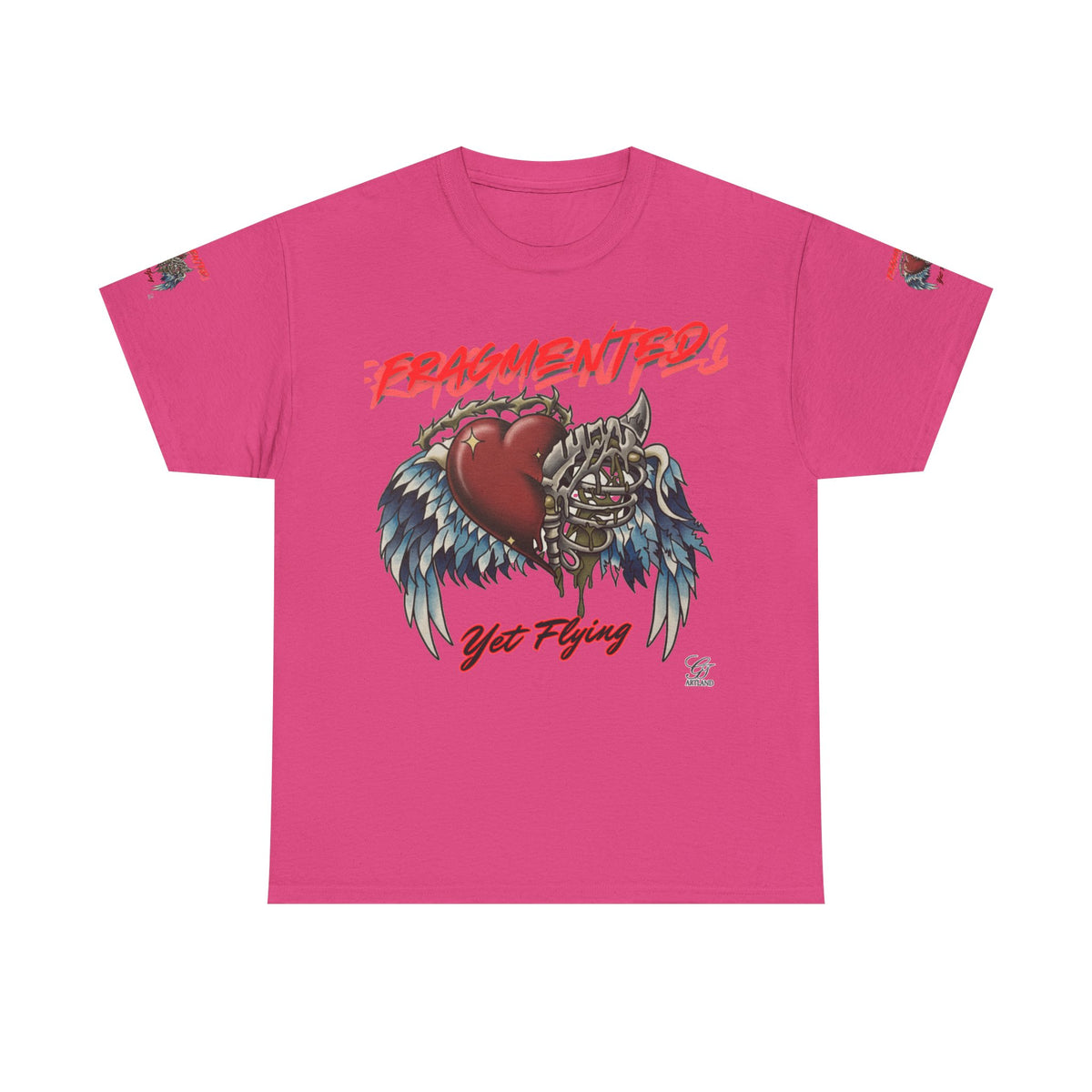 Fragmented Heart Wings tee | Broken Heart with Wings graphic