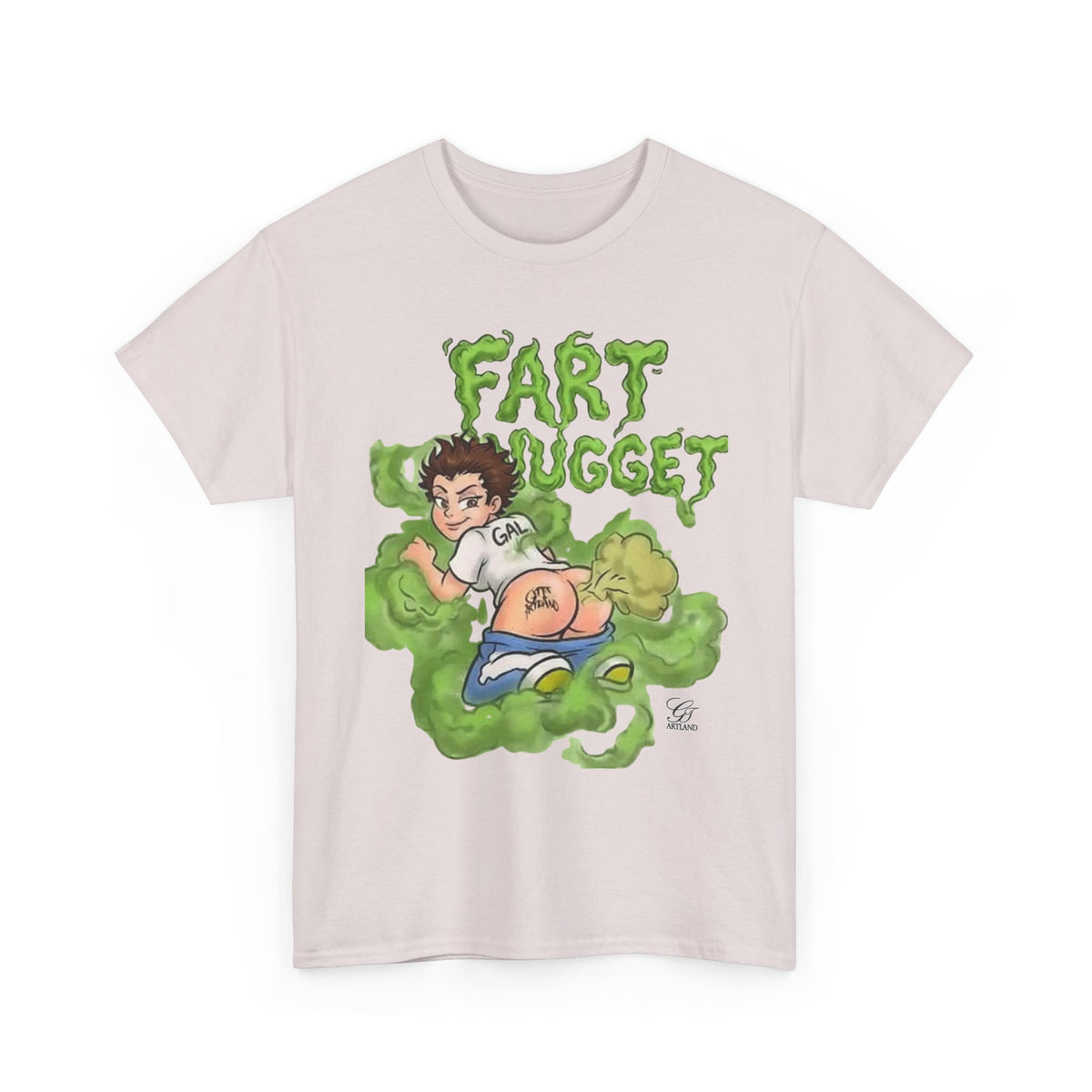 Fart Nugget graphic tee | Funny cartoon kid fart illustration T-Shirt