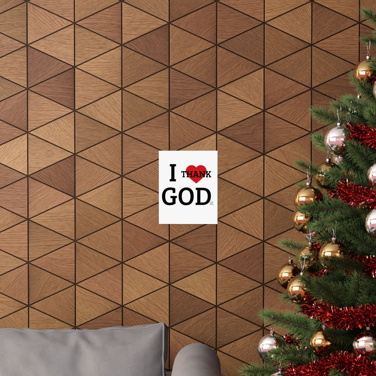 I Heart Thank God Poster | Matte Vertical Poster, Religious Wall Art by GT Artland