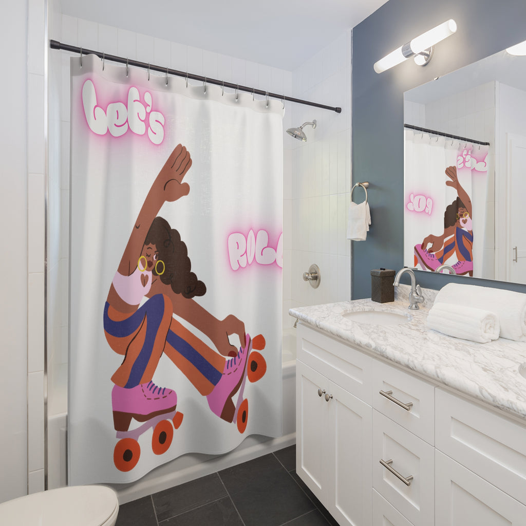 Roller Skater Lets Roll  Shower Curtain