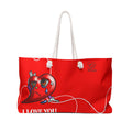 Crying Heart I Love You Weekender Bag | Red Romantic Tote by GT Artland
