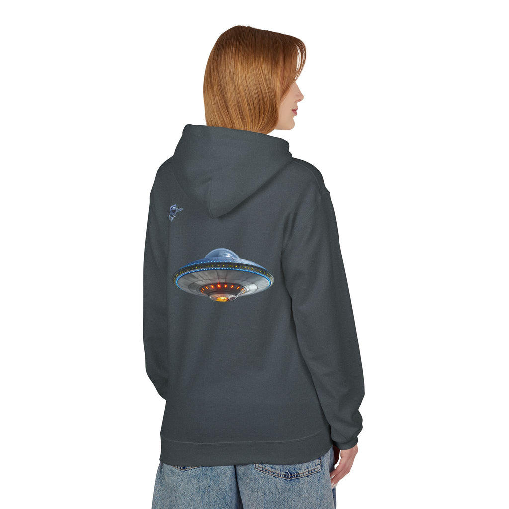 Retro UFO Spaceship Hoodie | Paranormal Alien Abduction Design