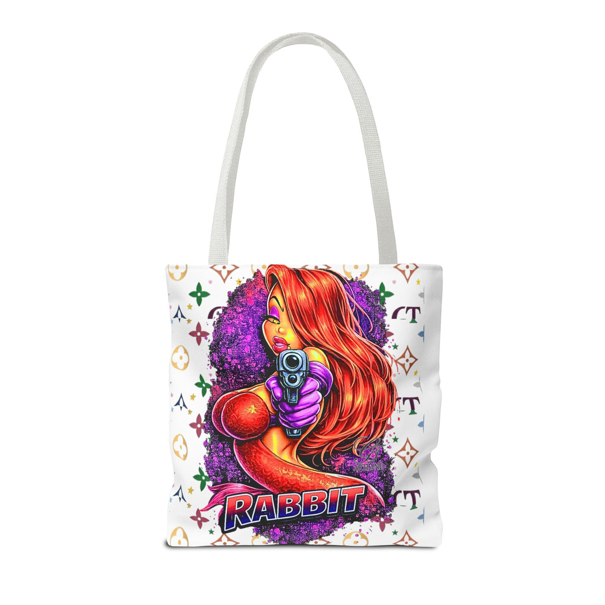 Rabbit Pin-Up Tote Bag – Retro Femme Fatale by GT Artland
