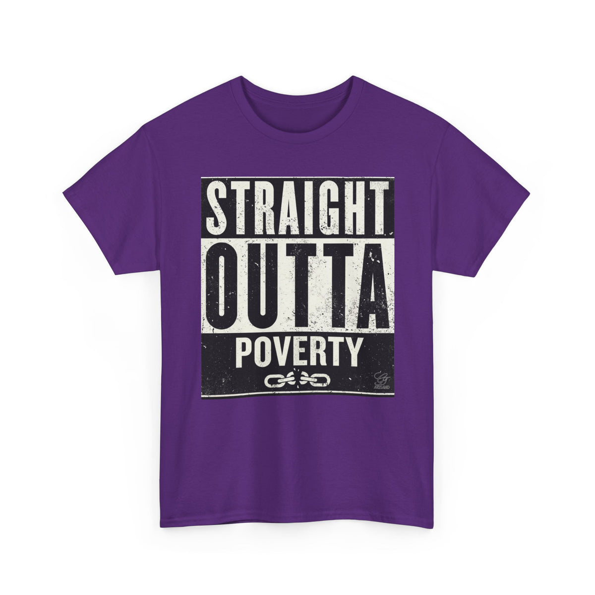 Straight Outta Poverty T-Shirt | Typographic Statement Tee by GT Artland