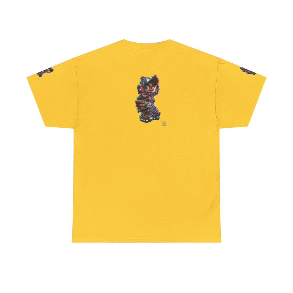 Ebony Futuristic Urban Spray Can Kid Gamer Tee - Cute Streetwear Graphic T-Shirt by GT Artland