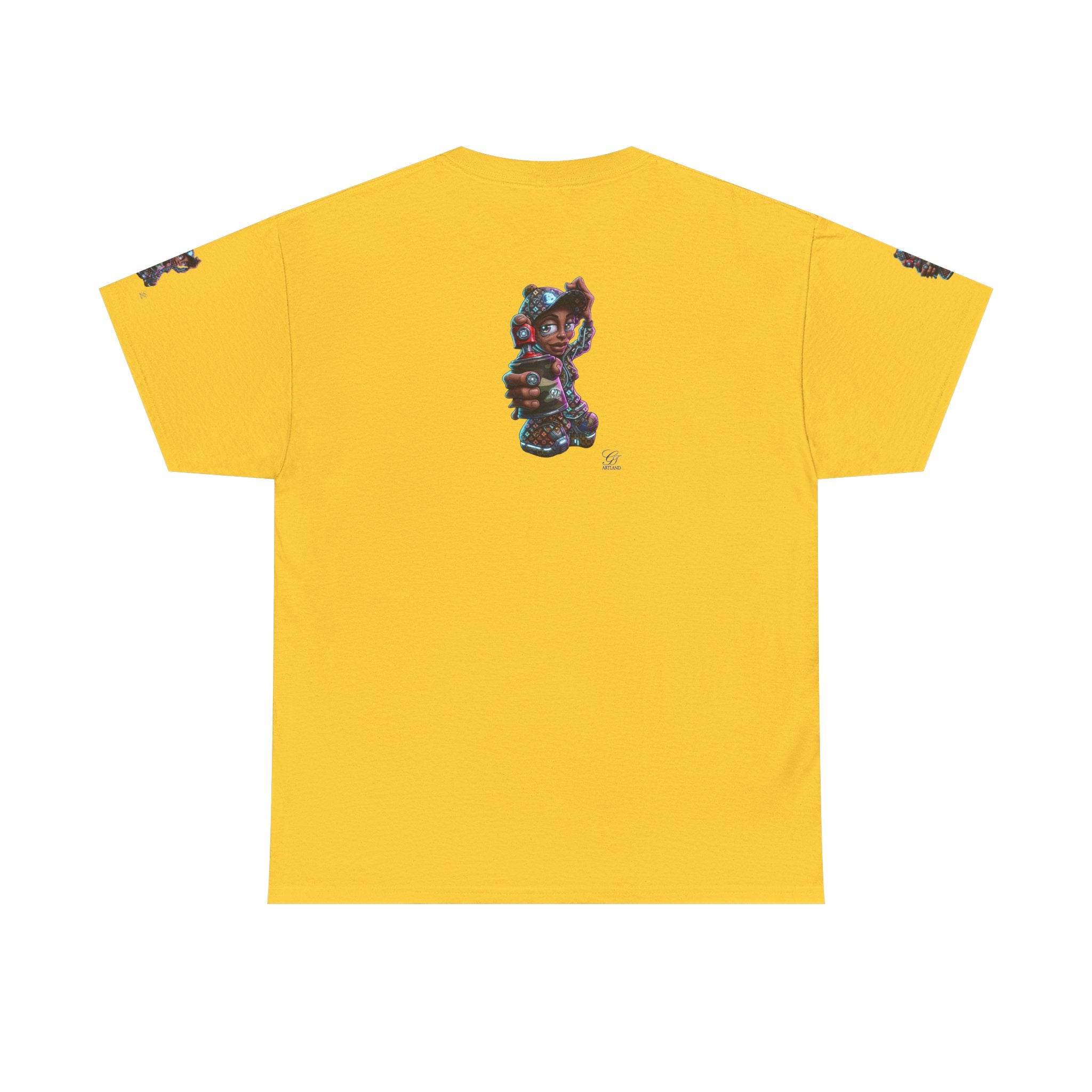 Ebony Futuristic Urban Spray Can Kid Gamer Tee - Cute Streetwear Graphic T-Shirt by GT Artland