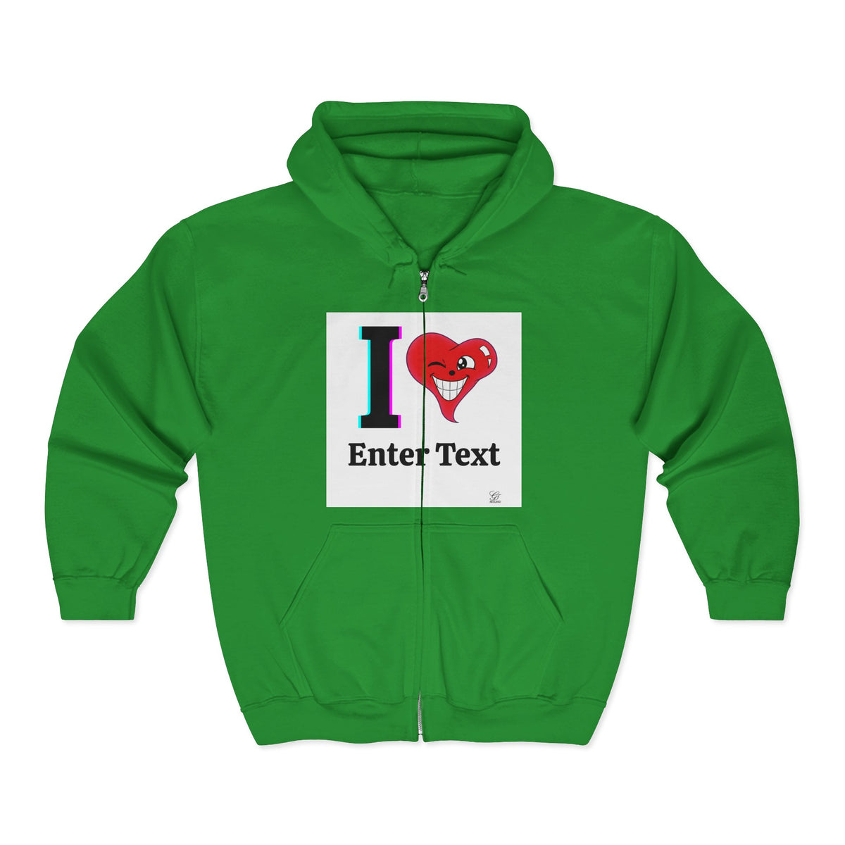 Unisex I LOVE Heavy Blend Full Zip Hooded Sweatshirt Hoodie | Full Zip Sweatshirt