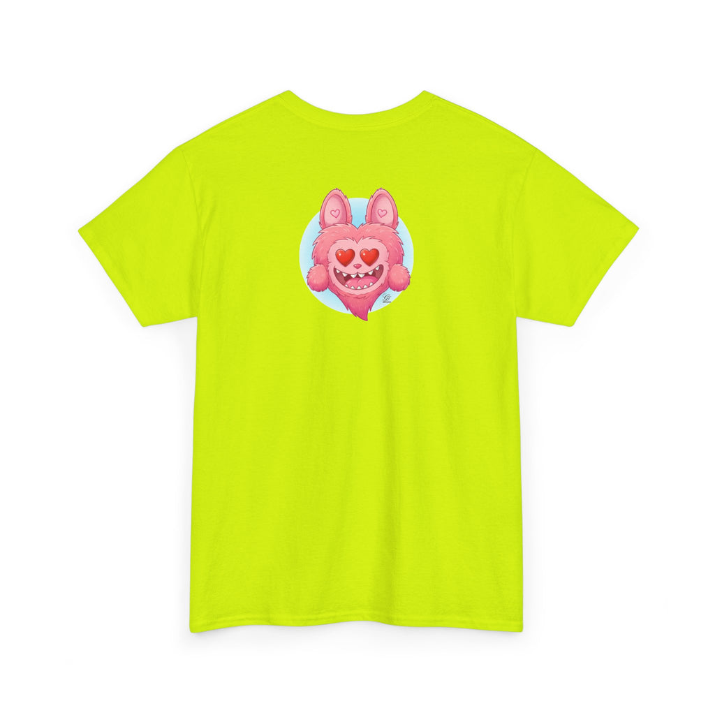 Pink Heart-Eyed Monster T-Shirt | Cute Fuzzy Creature by GT Artland
