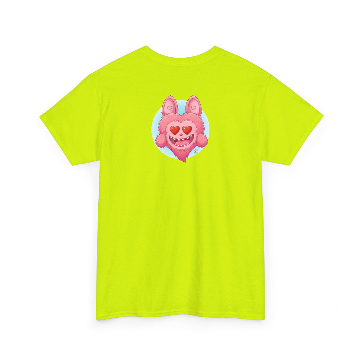 Pink Heart-Eyed Monster T-Shirt | Cute Fuzzy Creature by GT Artland