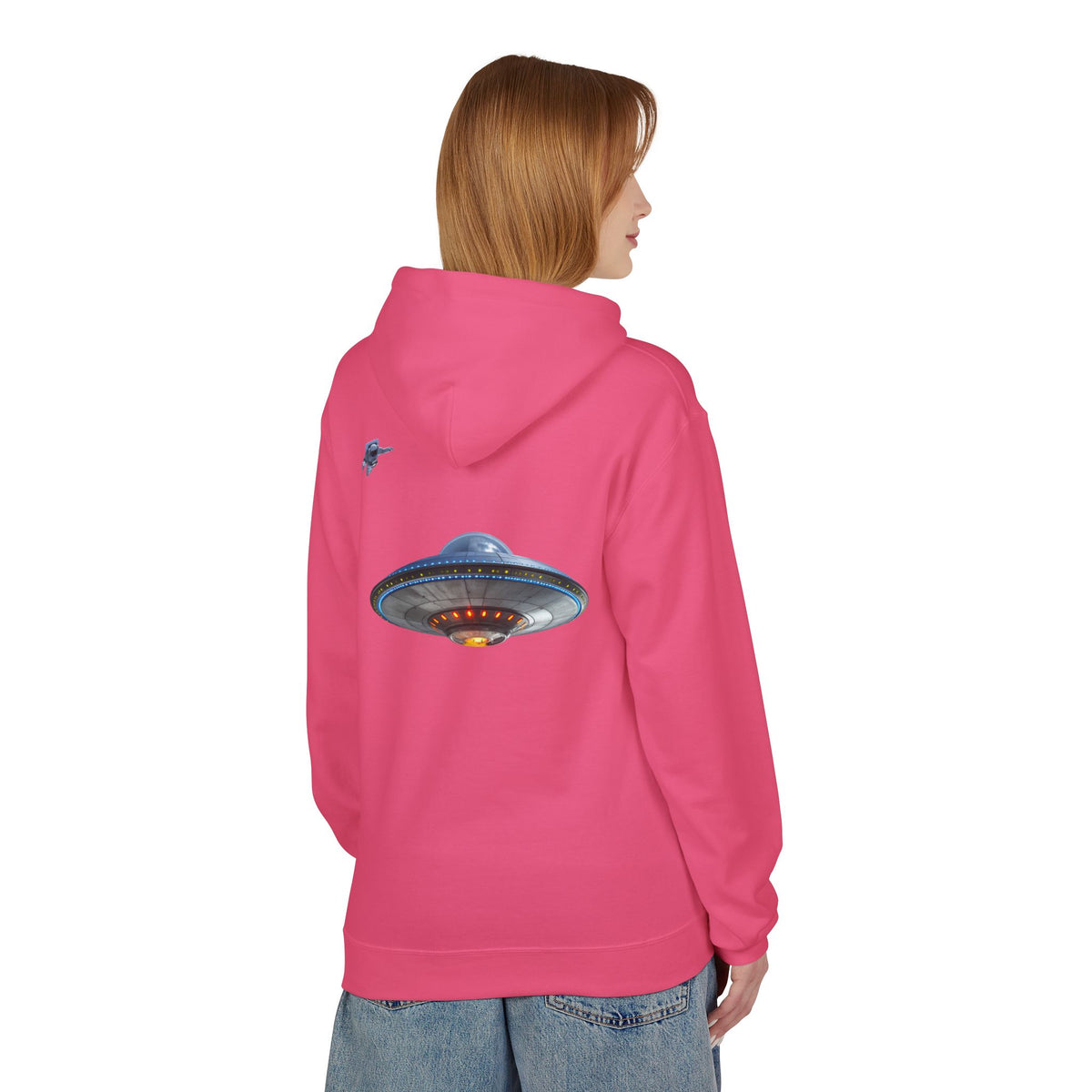 Retro UFO Spaceship Hoodie | Paranormal Alien Abduction Design