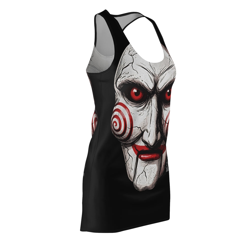 Spooky Cracked Mask Evil Dummy Halloween Dark Horror Designer Dress | Racerback  by GT Artland