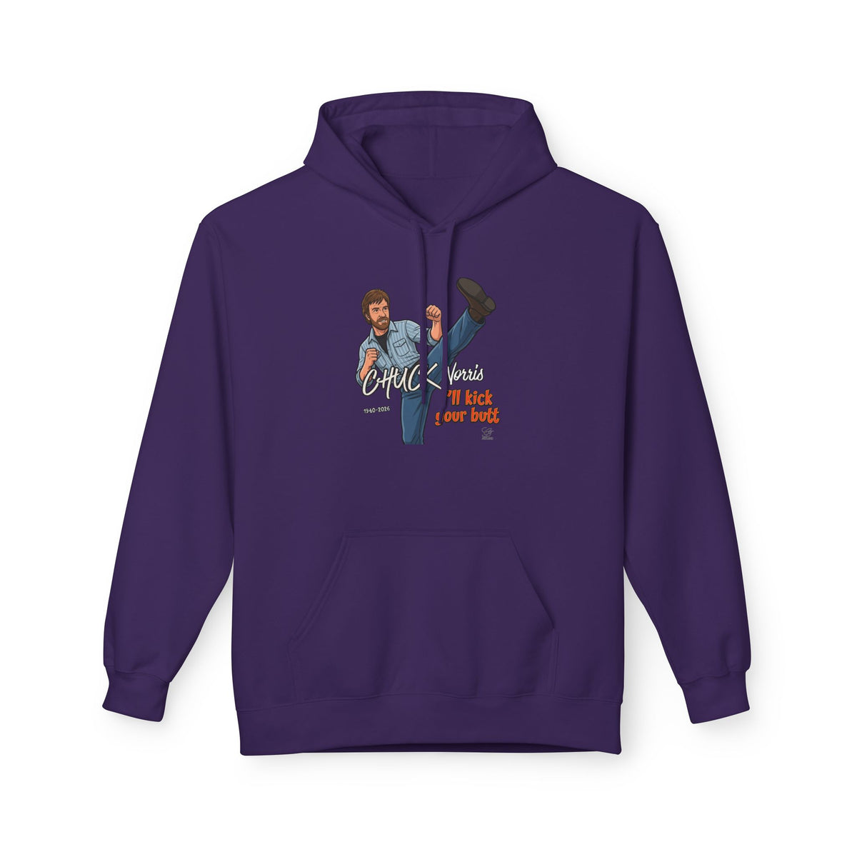 Chuck Norris Kick Hoodie | Retro Martial Arts Illustration by GT Artland