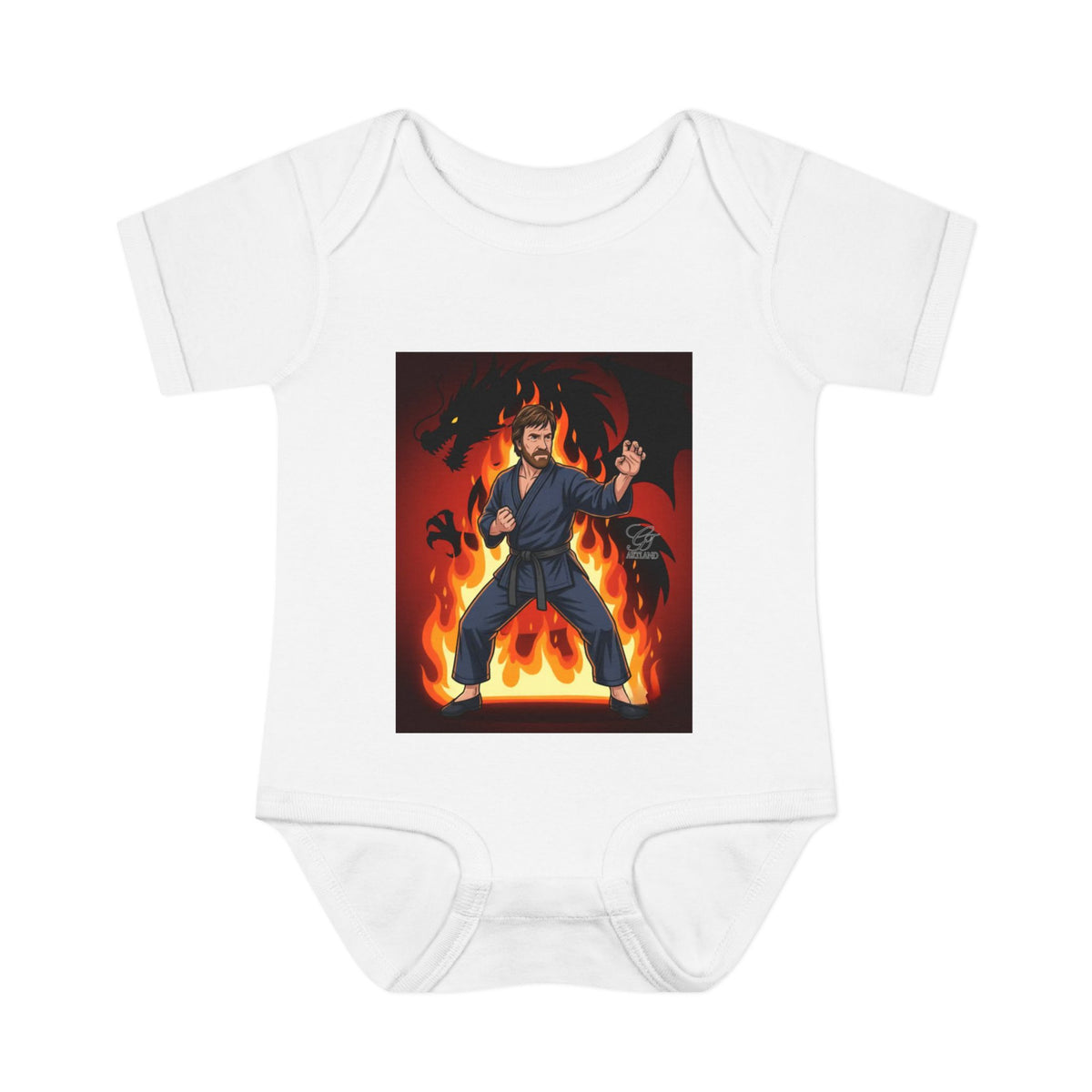 Flame Ninja Infant Bodysuit | Dragon Fire Martial Arts Baby Onesie