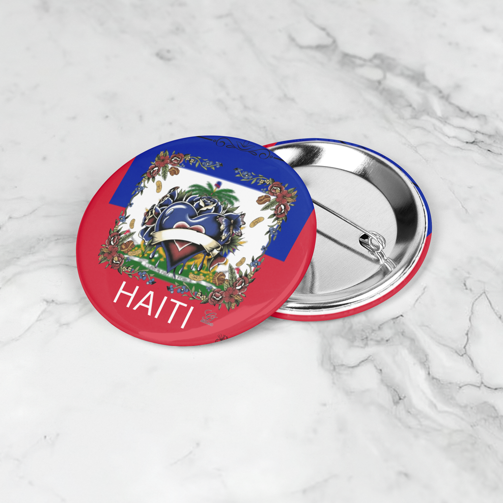 Haitian Pride Designer Button Pin by GT Artland