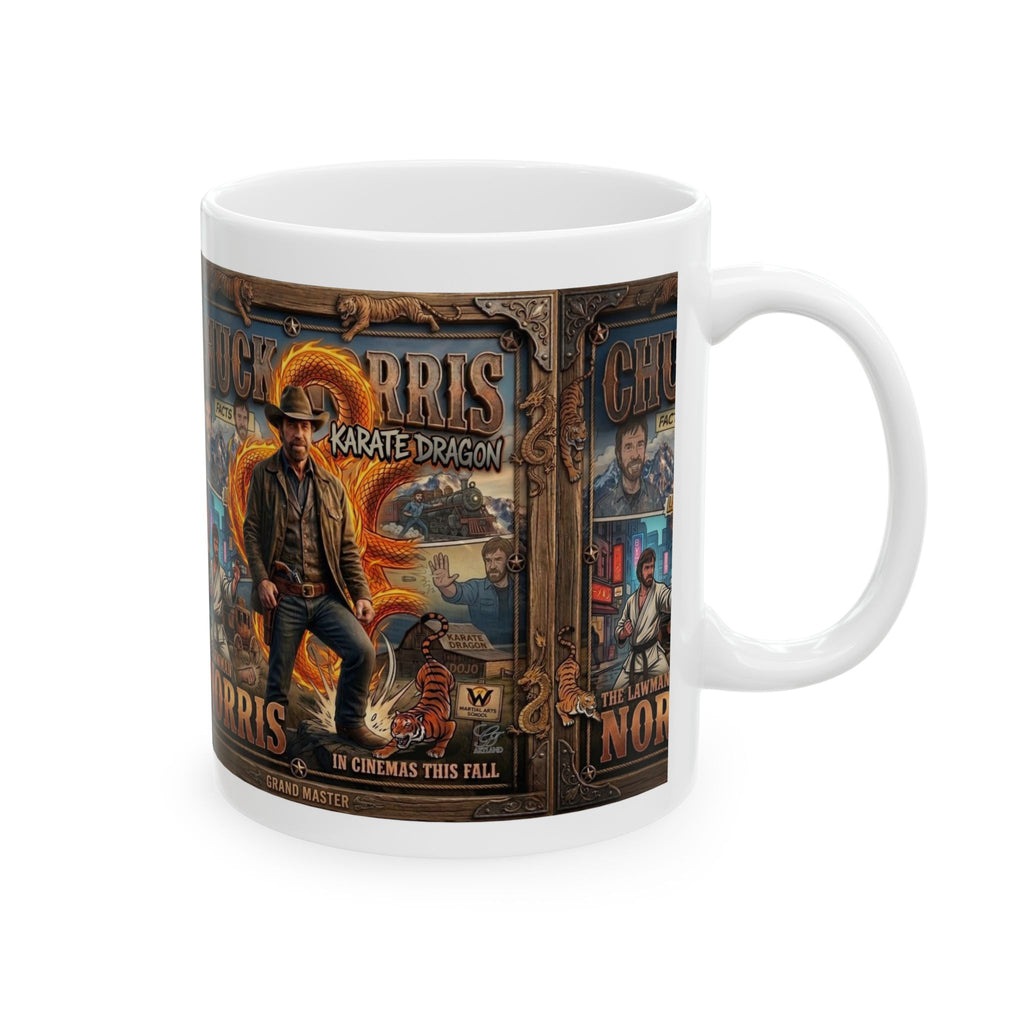 Vintage Action Poster Chuck Norris Mug | 11oz & 15oz Ceramic by GT Artland