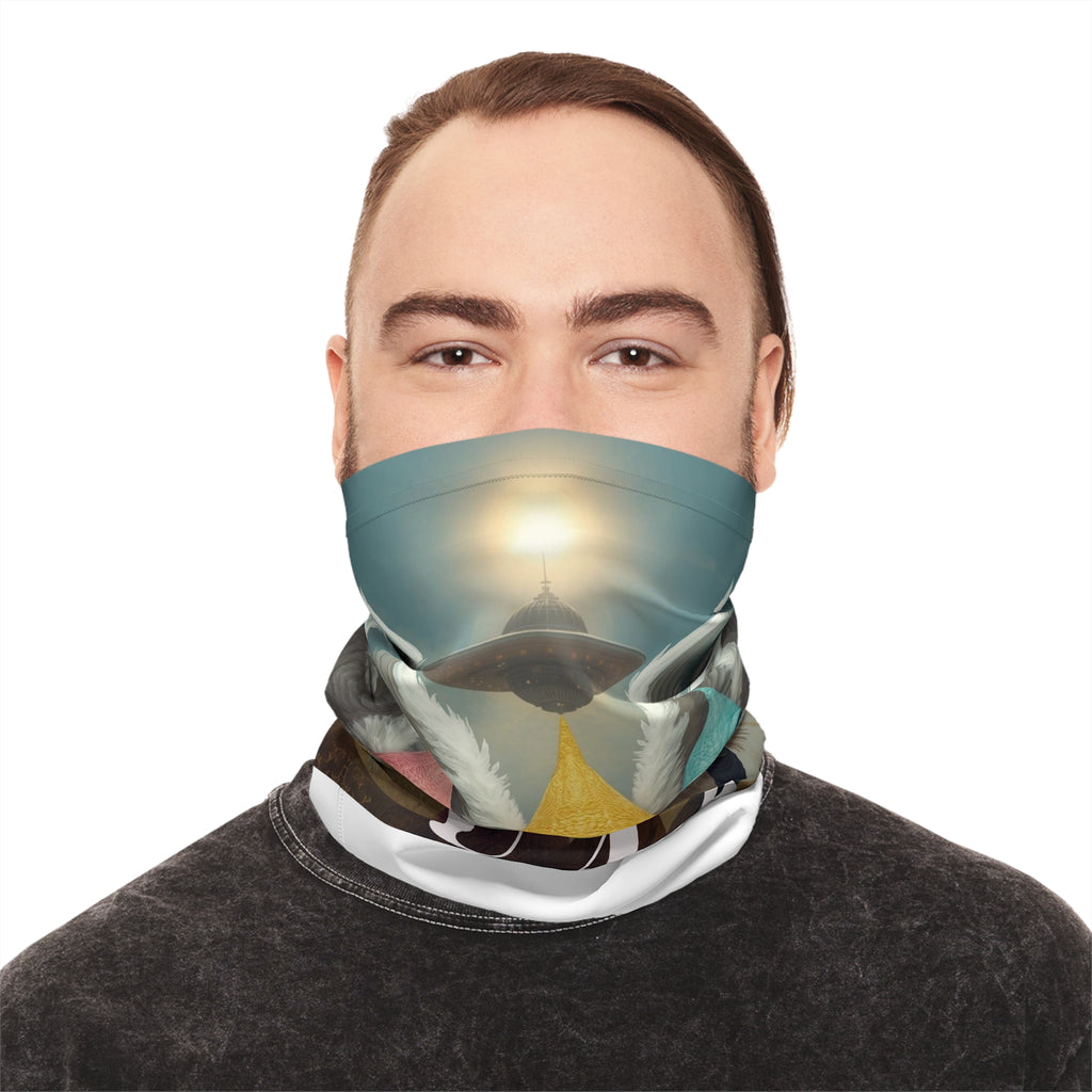 UFO Aliens with Wings Neck Gaiter | Lightweight Neck Mask