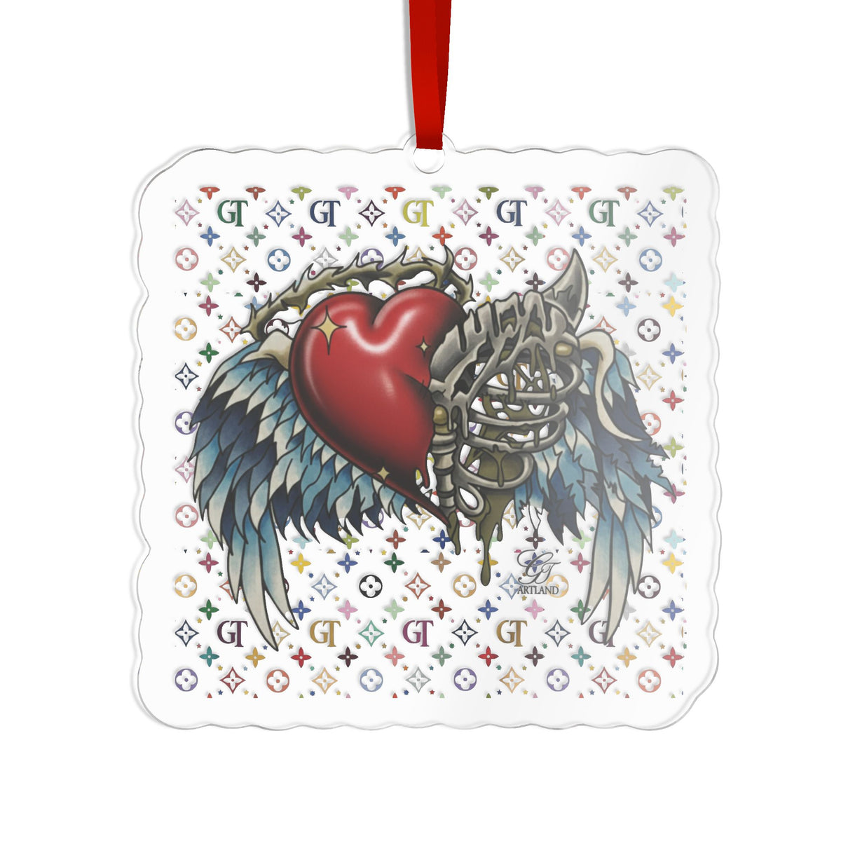 Gothic Anatomy Heart Acrylic Ornament by GT Artland