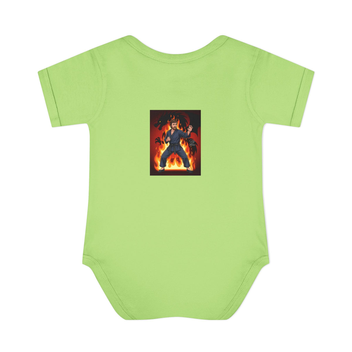 Flame Ninja Infant Bodysuit | Dragon Fire Martial Arts Baby Onesie