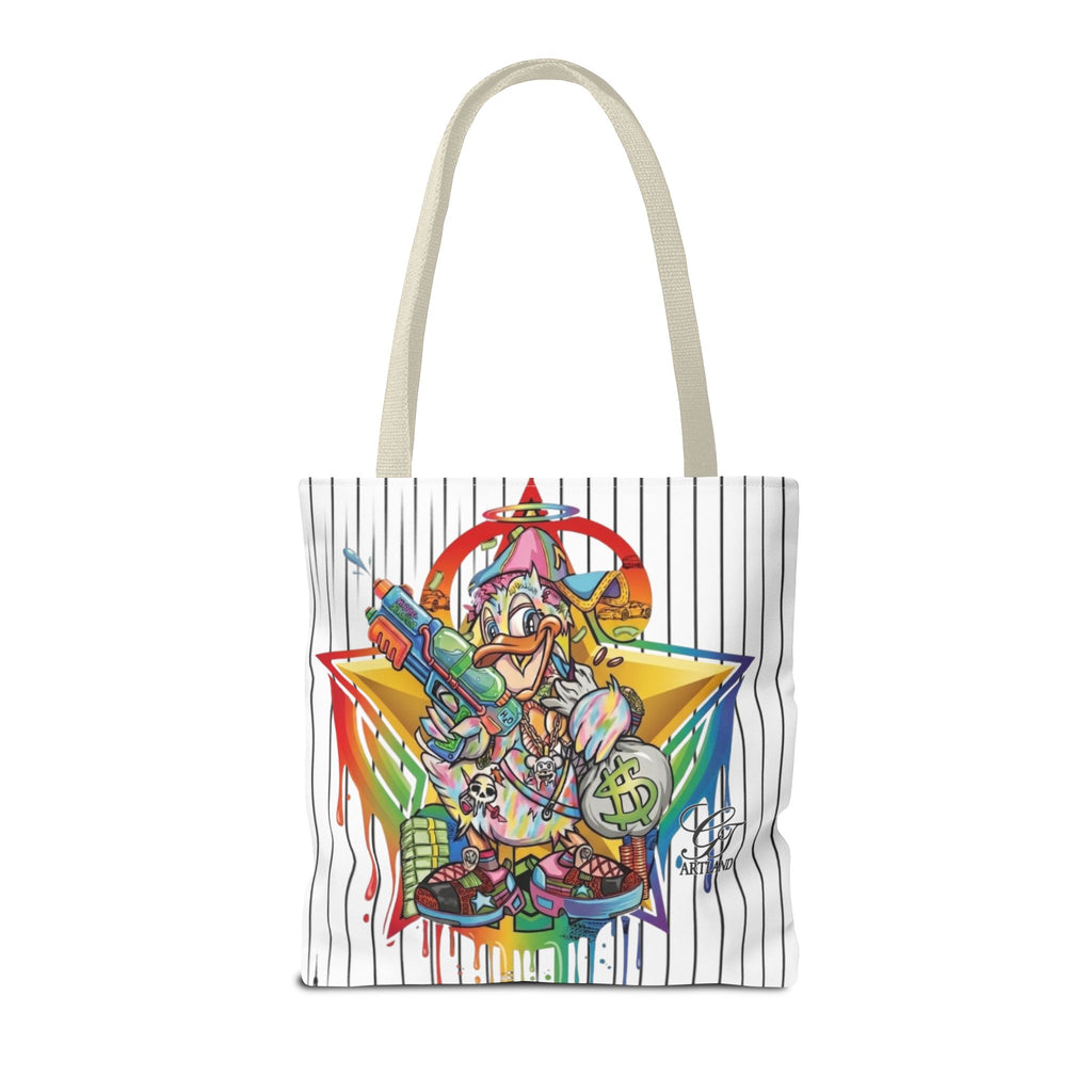 Graffiti Duck Urban Colorful Drip Tote Bag — Colorful Street Art by GT Artland