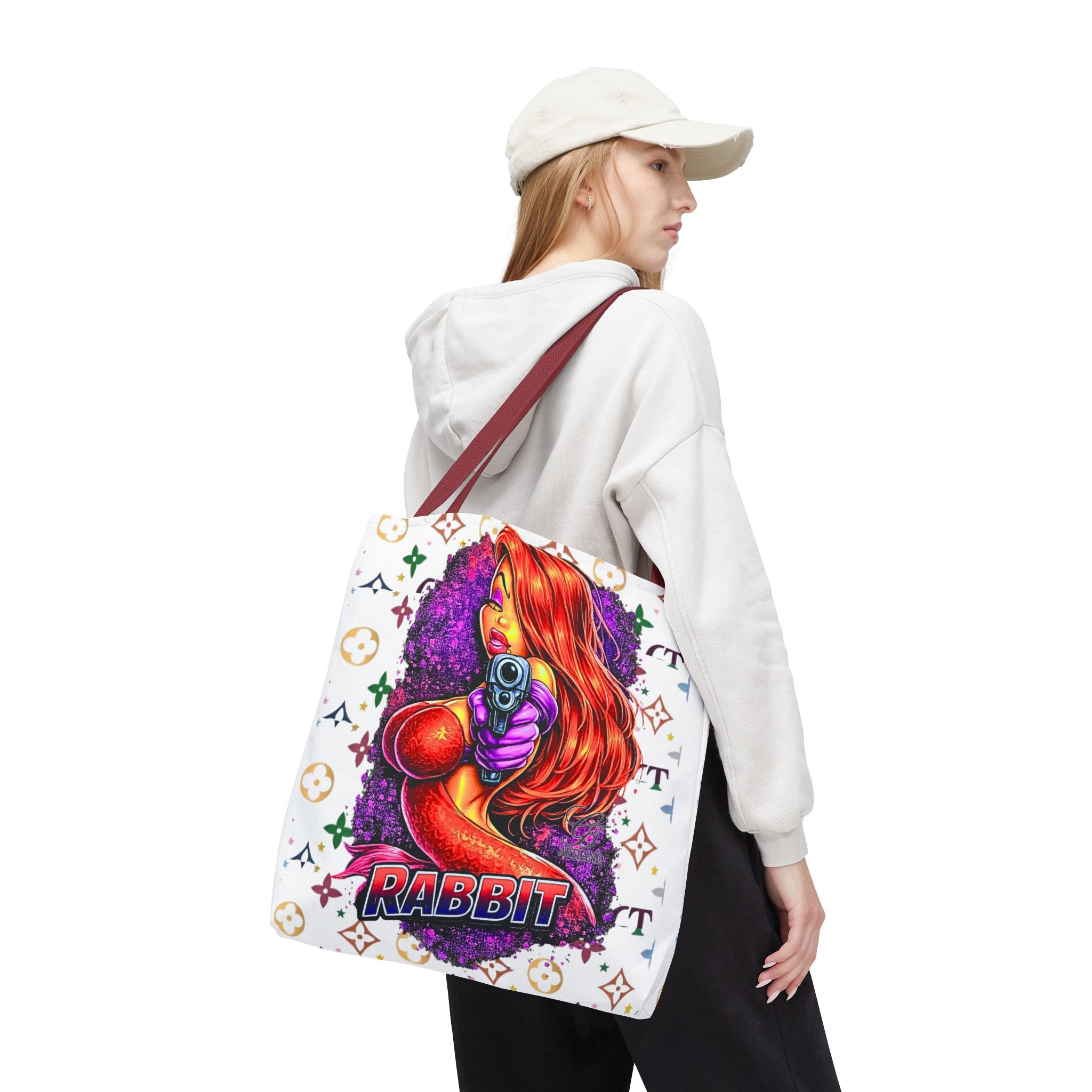 Rabbit Pin-Up Tote Bag – Retro Femme Fatale by GT Artland