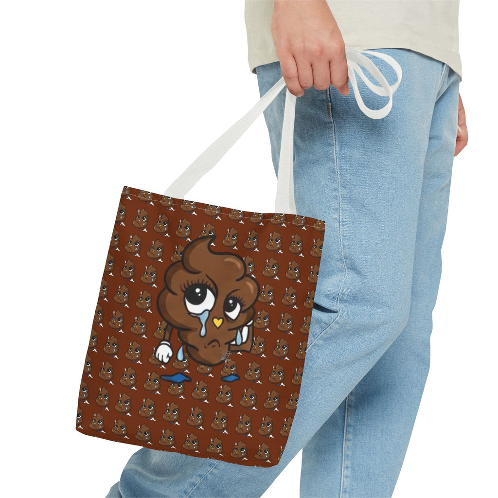 Glizzee Cute Poop Character Tote Bag | All Over Print Cartoon Pattern by GT Artland