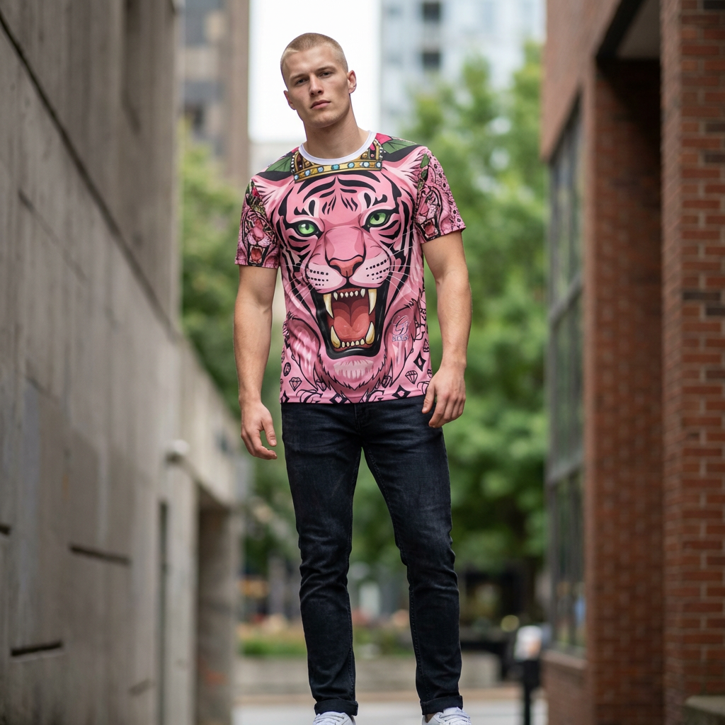 Pink Roaring Tiger King Elite T-Shirt