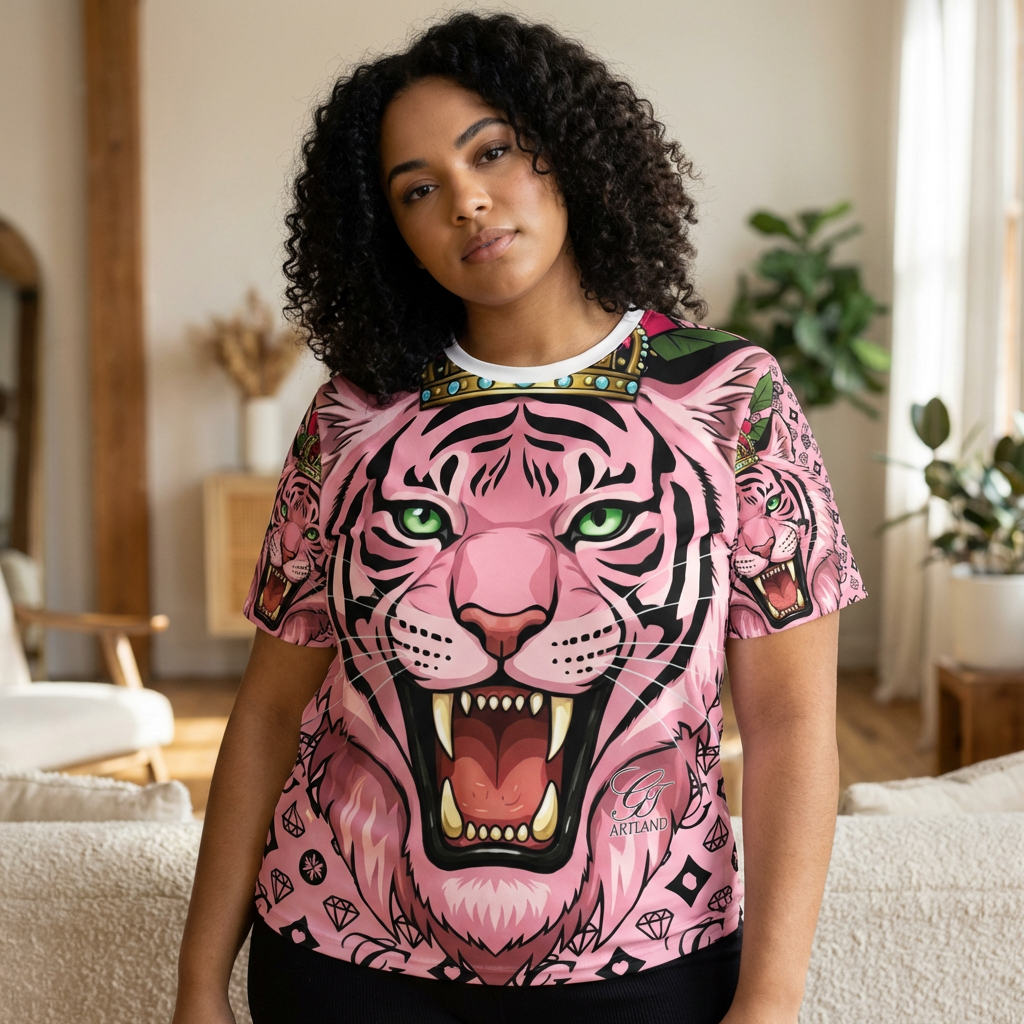 Pink Roaring Tiger King Elite T-Shirt