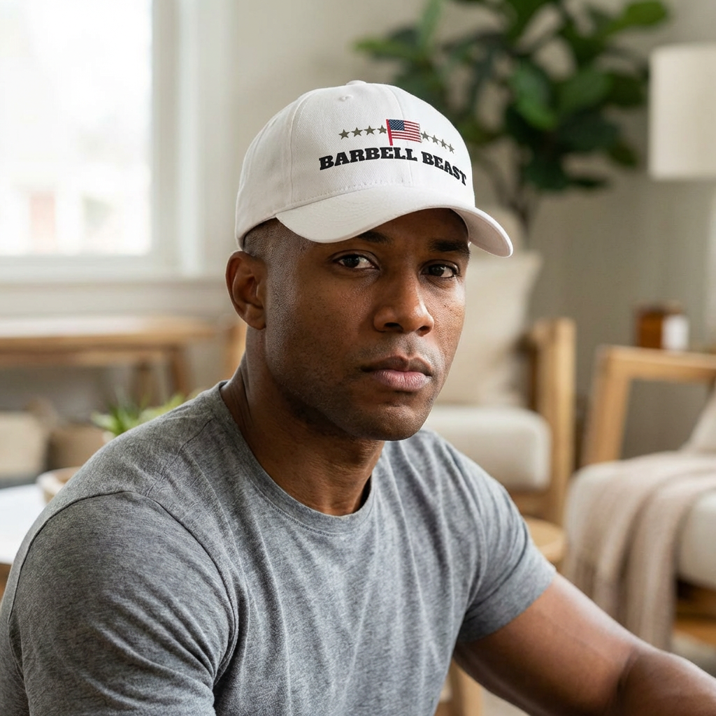 "BARBELL BEAST" Flag Embroidery Cap | American Baseball Hat